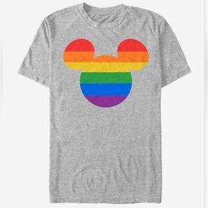 M • Disney • Gray Tee with Rainbow Mickey Design